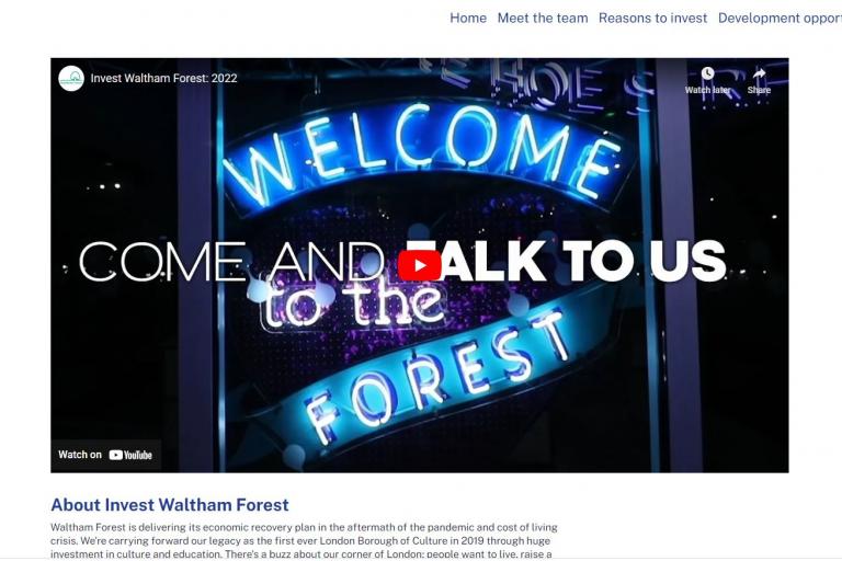 Walthamstow microsite homepage - invest in Walthamstow