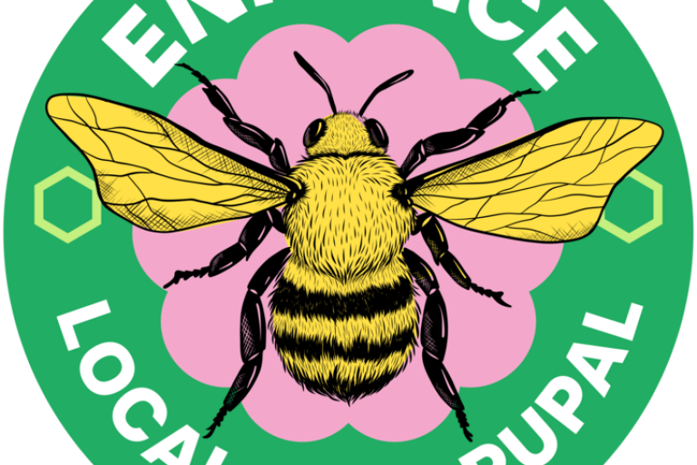 enhance -localgov drupal mission patch with a picture of a bee