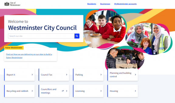 Westminster Council homepage