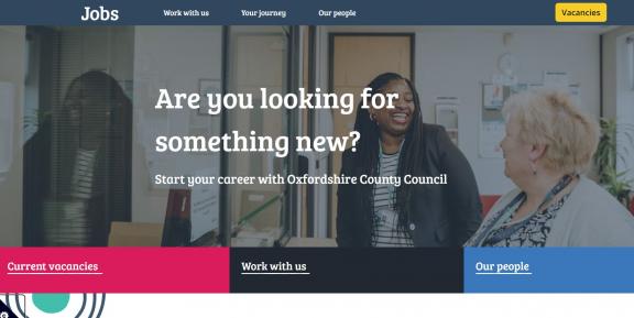 Oxfordshire County Council jobs site home page