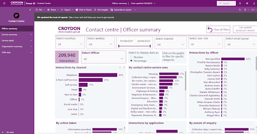 Croydon forms. Netcall view