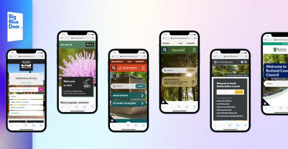 12 Project snapshot from Big Blue door showing mobile phones with council websites.