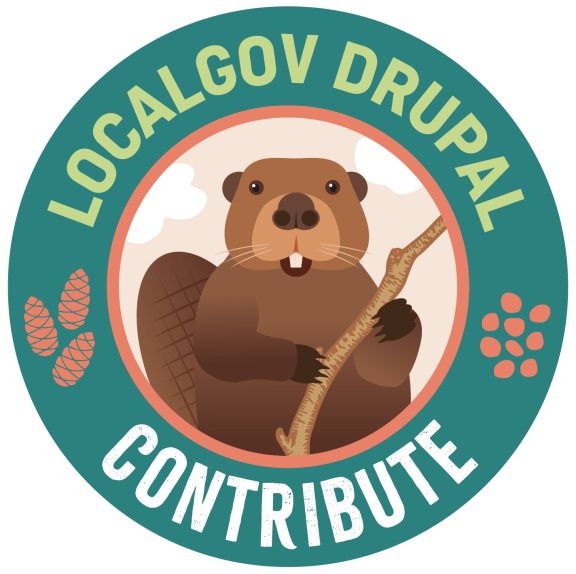 localgov drupal mission patch contribute green circle with a picture of a beaver 