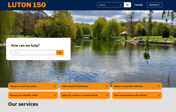 luton borough council homepage