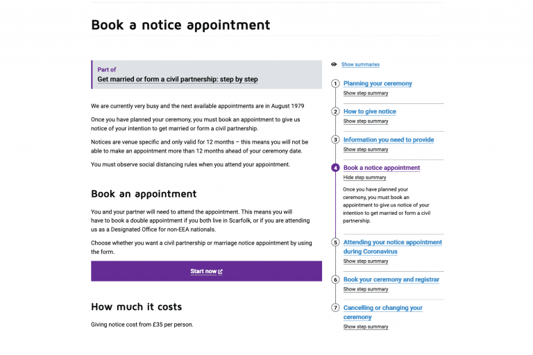 Book a notice appointment 