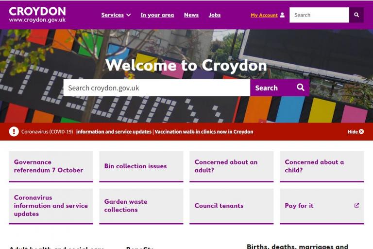 Croydon Council website home page