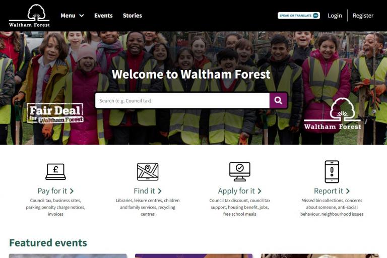 Waltham Forest Council website home page