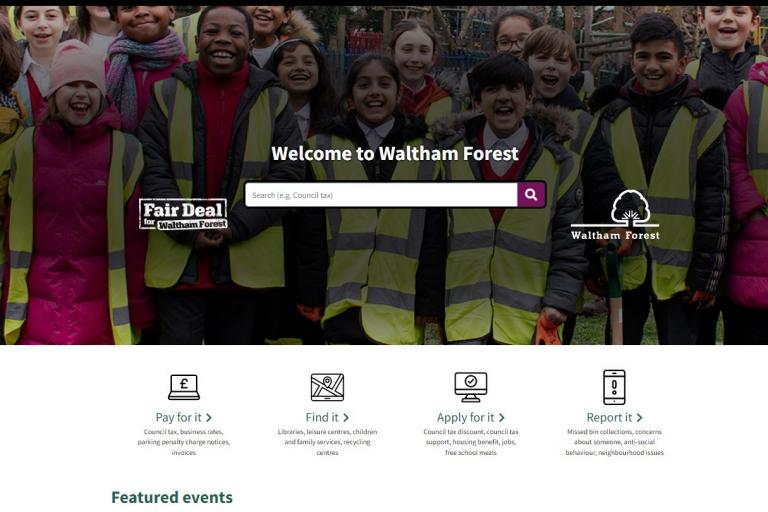Screenshot of Waltham Forest Council website