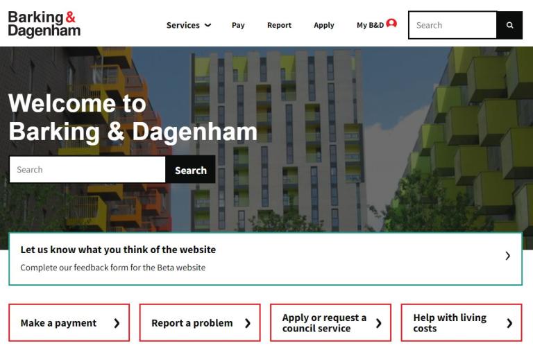 Barking and Dagenham Council homepage
