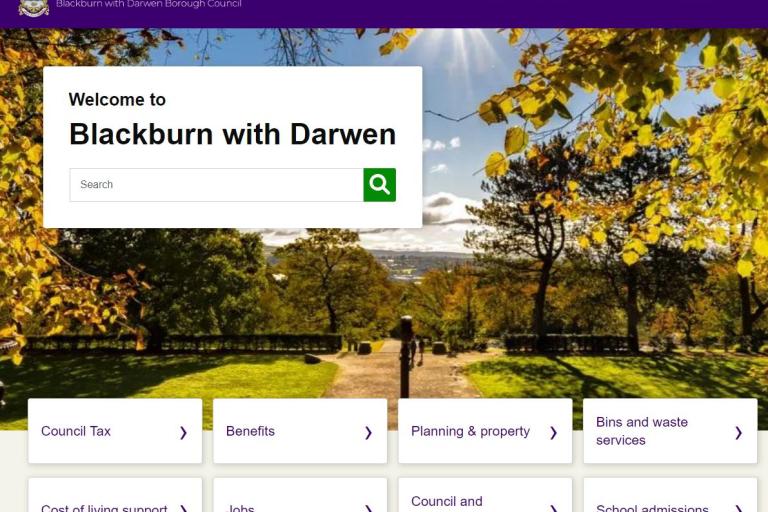 Blackburn Council website homepage
