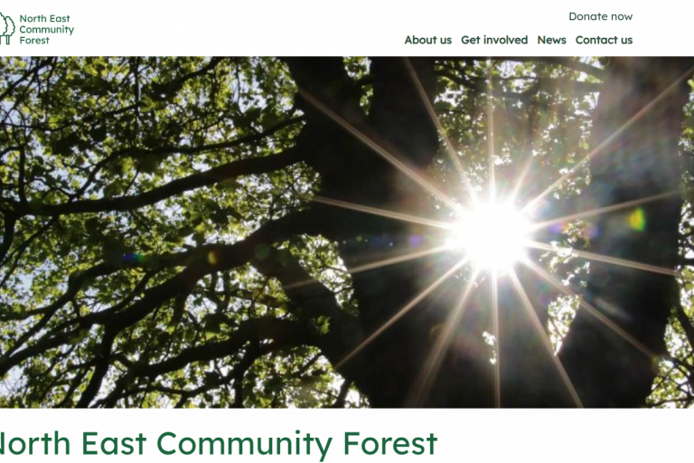 North East Community Forest microsite homepage