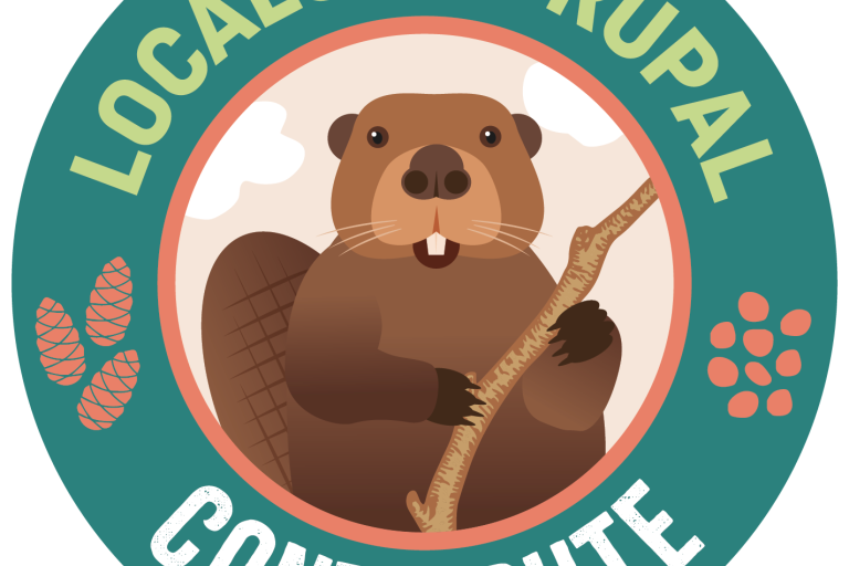 localgov drupal mission patch contribute green circle with a picture of a beaver