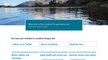LocalGov Drupal demo site home page