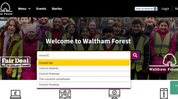 Waltham Forest search with suggested pages 