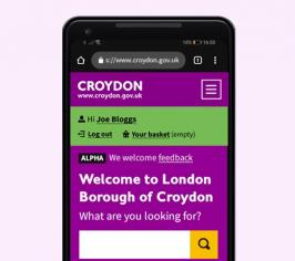 new Croydon website on a mobile phone